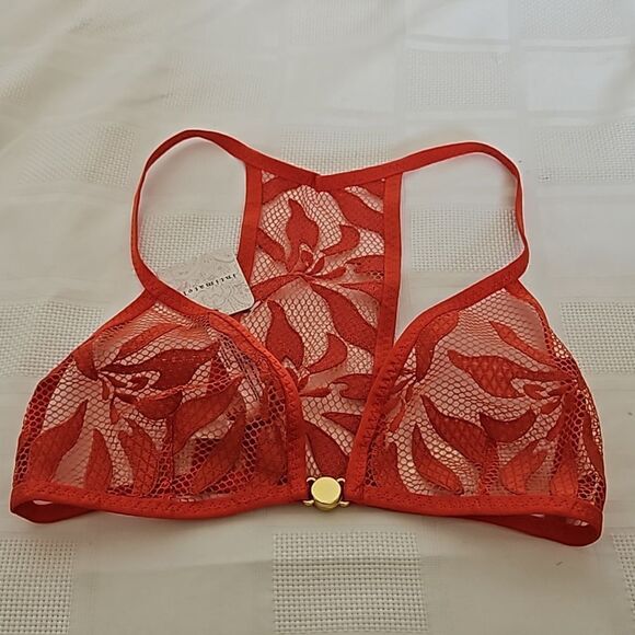HOST PICK Free People Lace Bralette Racer Back Bra Henna Red XS - Picture 5 of 16